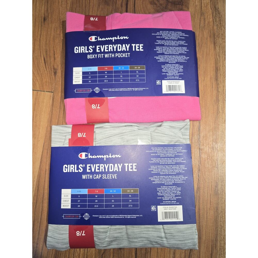 2 Champion Girls Tshirts Bundle Girls Size 7/8 5840 - Picture 4 of 5